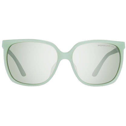 Porsche Design Women’s Sunglasses – Green Acetate Frame, Mirrored Lenses