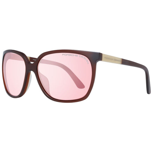 Porsche Design Women’s Sunglasses – Red Acetate Frame, Mirrored Lenses