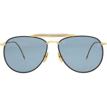 Thom Browne Unisex Sunglasses – Gold Titanium Frame, Blue Gradient Lenses