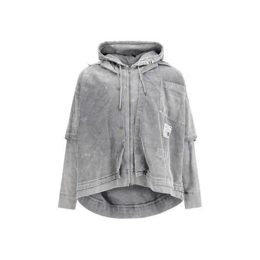 Maison Mihara Yasuhiro Gray Cotton Corduroy Hooded Layered Shirt