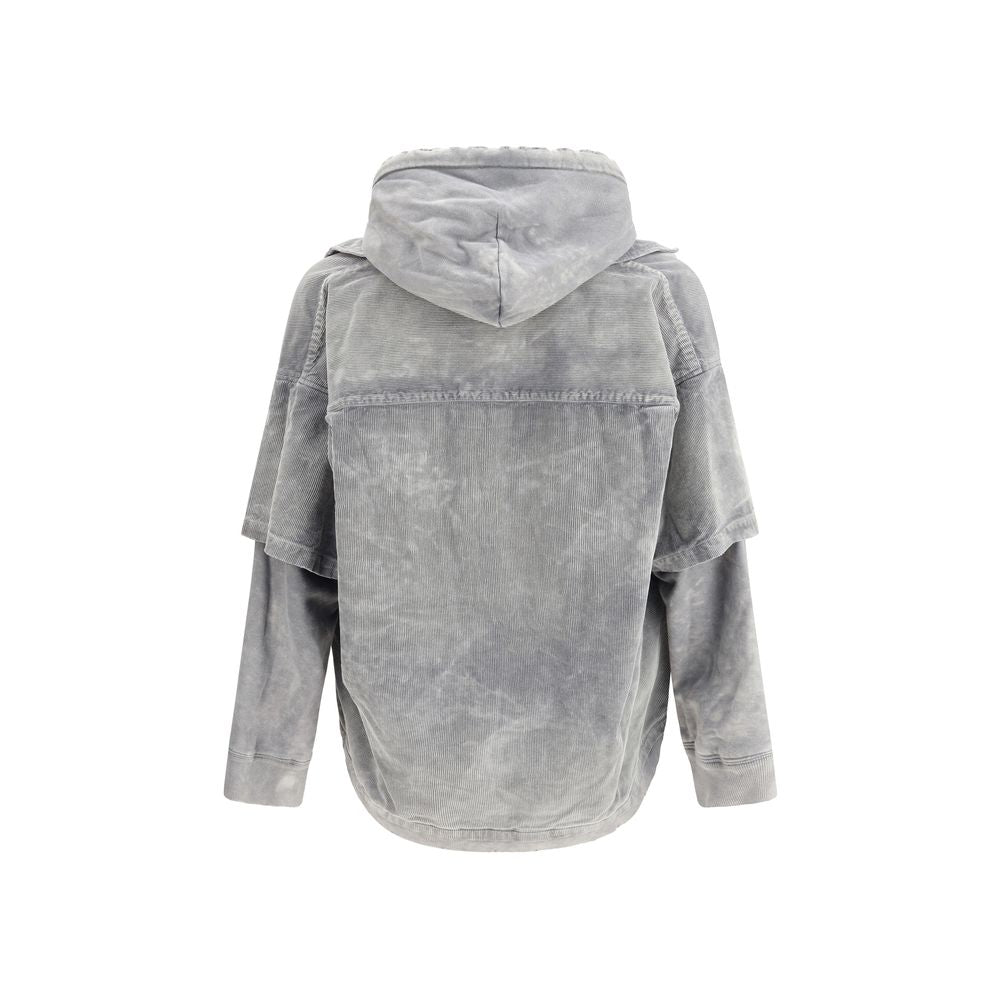 Maison Mihara Yasuhiro Gray Cotton Corduroy Hooded Layered Shirt