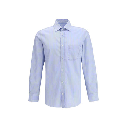Maison Margiela Blue Cotton Pattern Shirt
