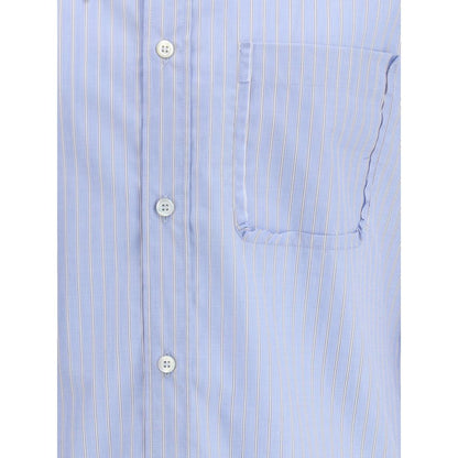 Maison Margiela Blue Cotton Pattern Shirt