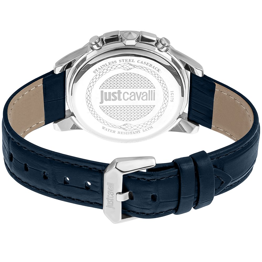 Just Cavalli Black Leather Dress Watch