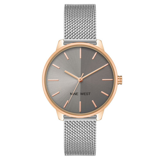 Nine West Gray Stainless Steel Bracelet Watch