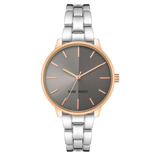 Nine West Gray Metal Dress Watch - Elegant & Stylish Timepiece