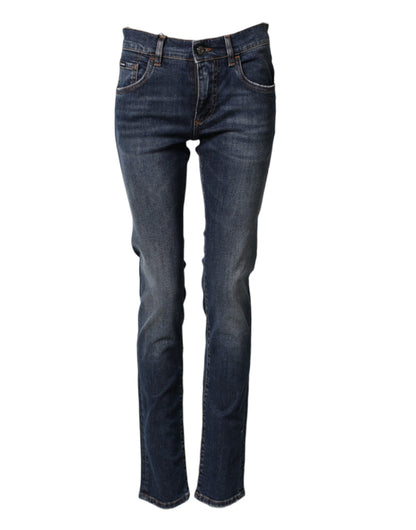 Dolce & Gabbana Blue Cotton Stretch Skinny Men Denim Jeans
