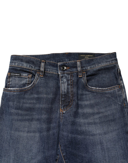 Dolce & Gabbana Blue Cotton Stretch Skinny Men Denim Jeans