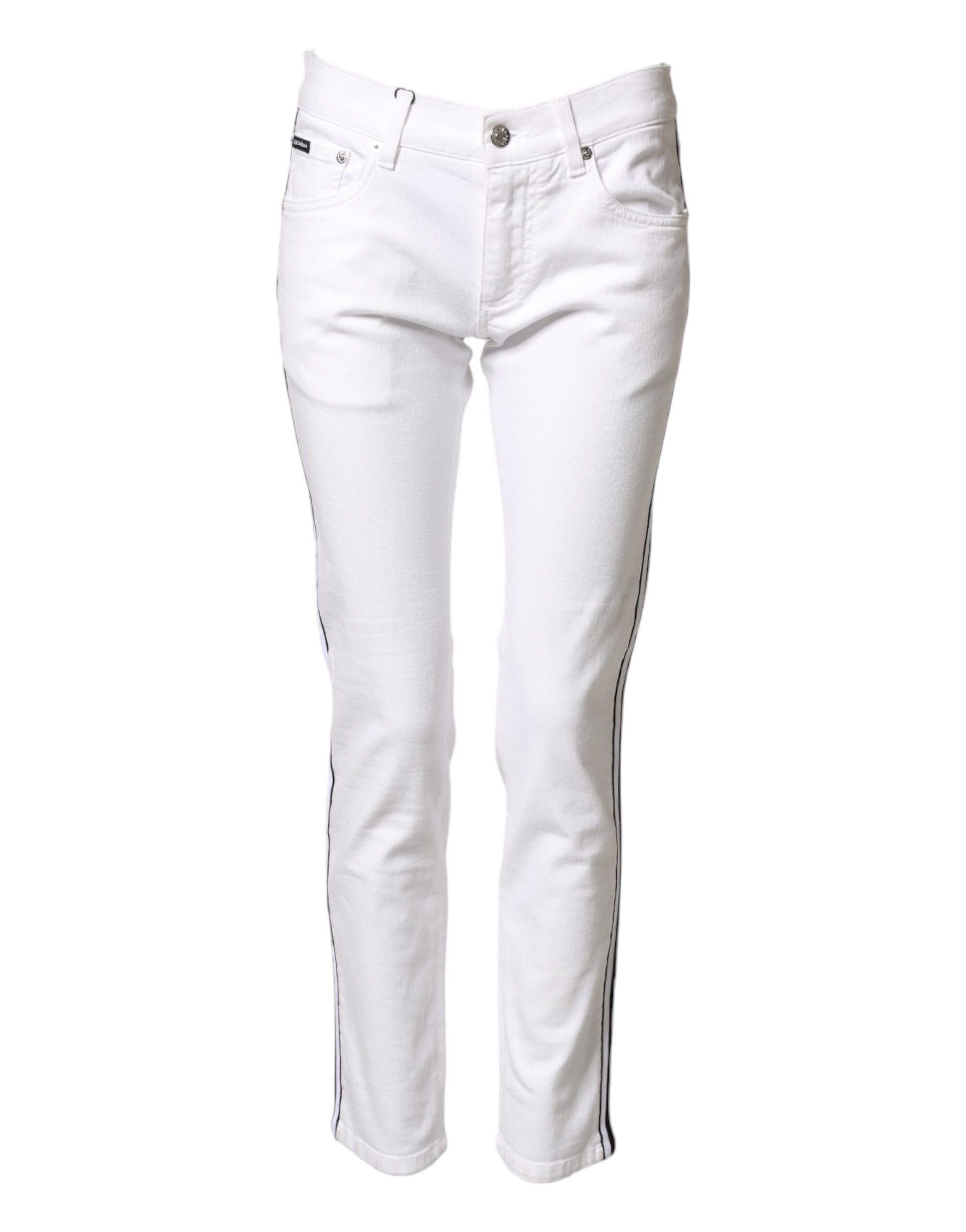 Dolce & Gabbana White Cotton Stretch Skinny Men Denim Jeans