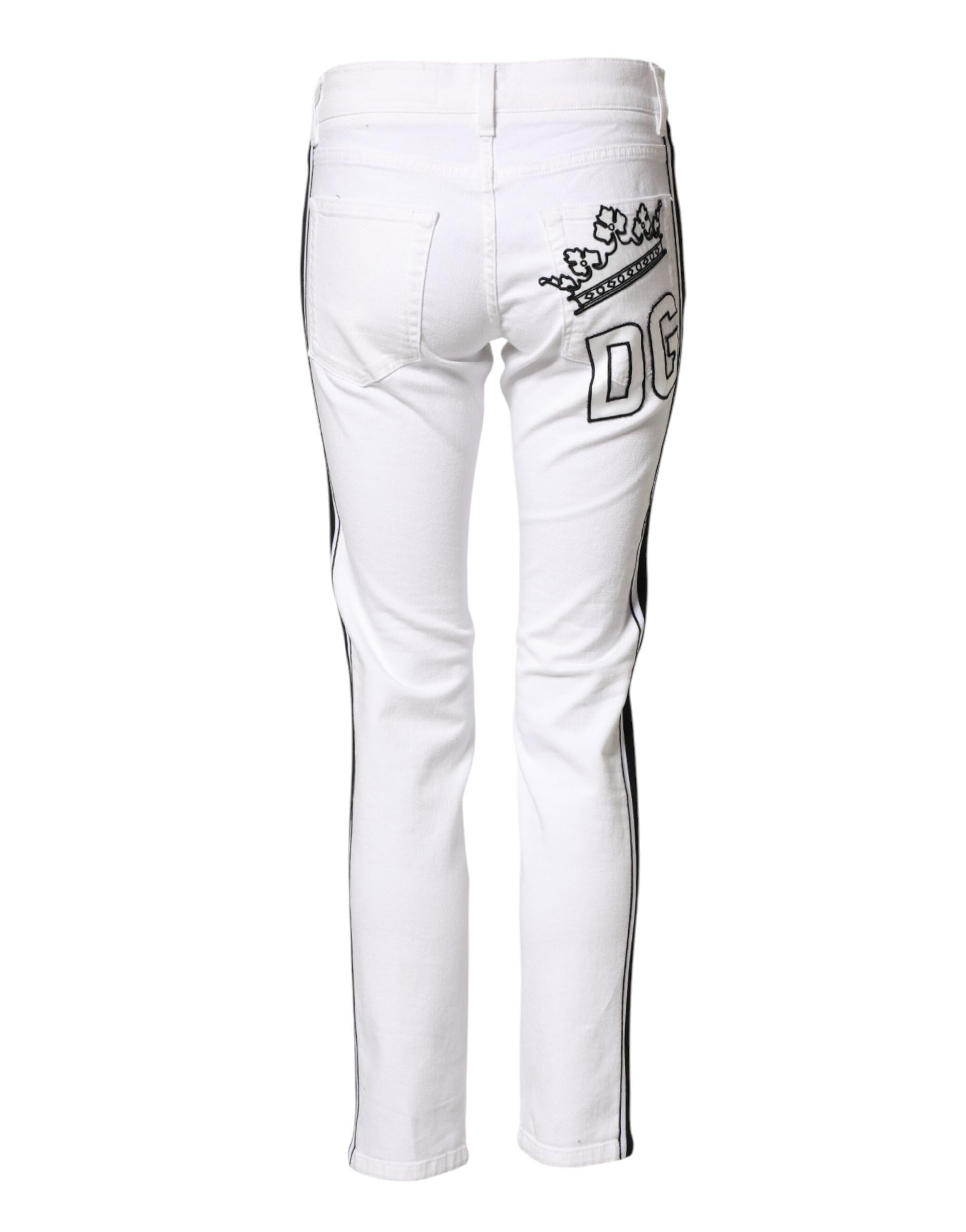 Dolce & Gabbana White Cotton Stretch Skinny Men Denim Jeans