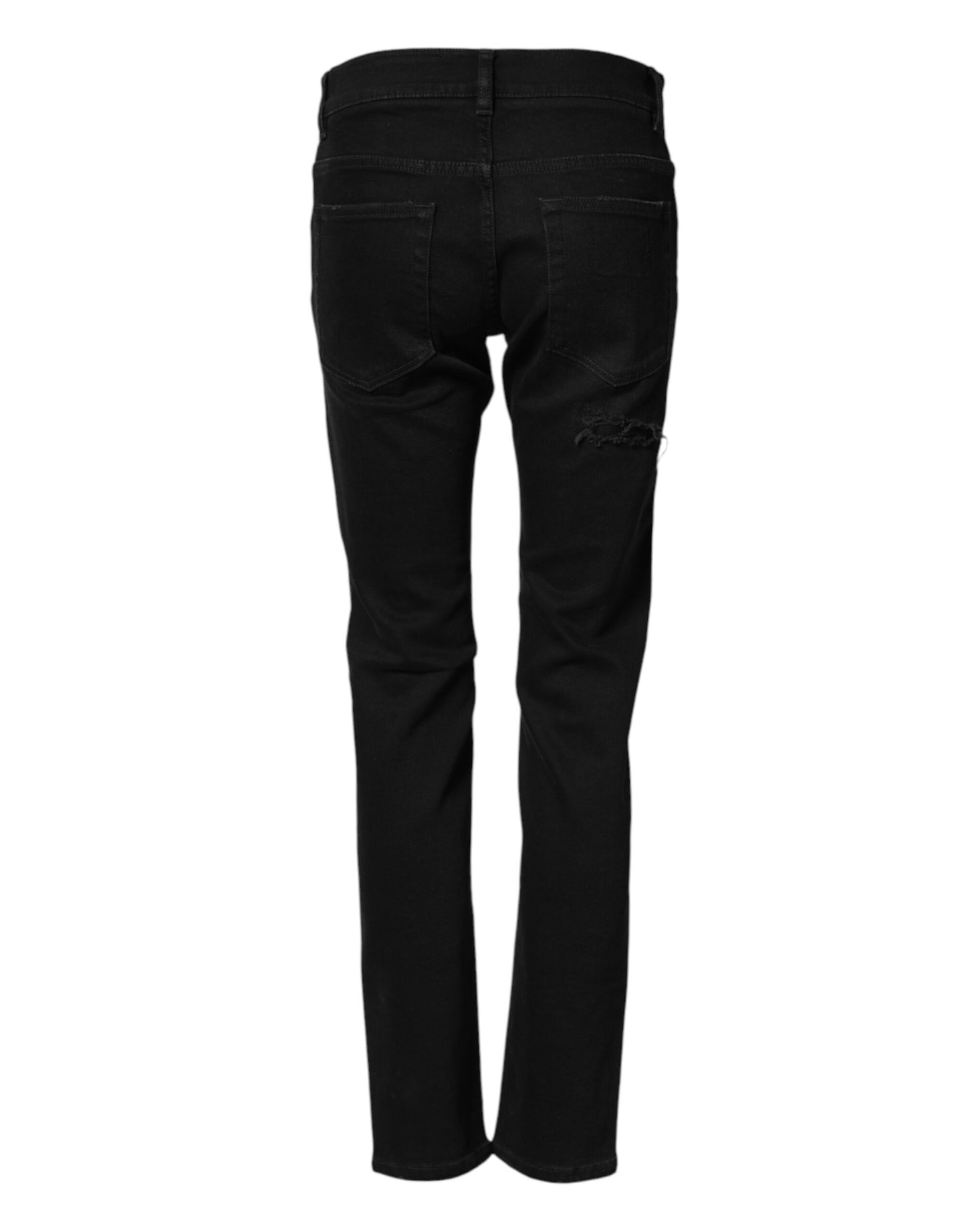 Dolce & Gabbana Black Tattered Skinny Denim Jeans