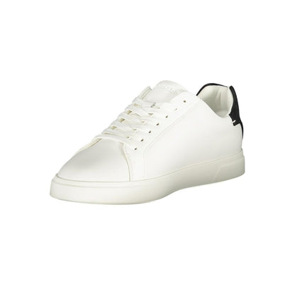Calvin Klein White Polyester Sneaker with Contrasting Details