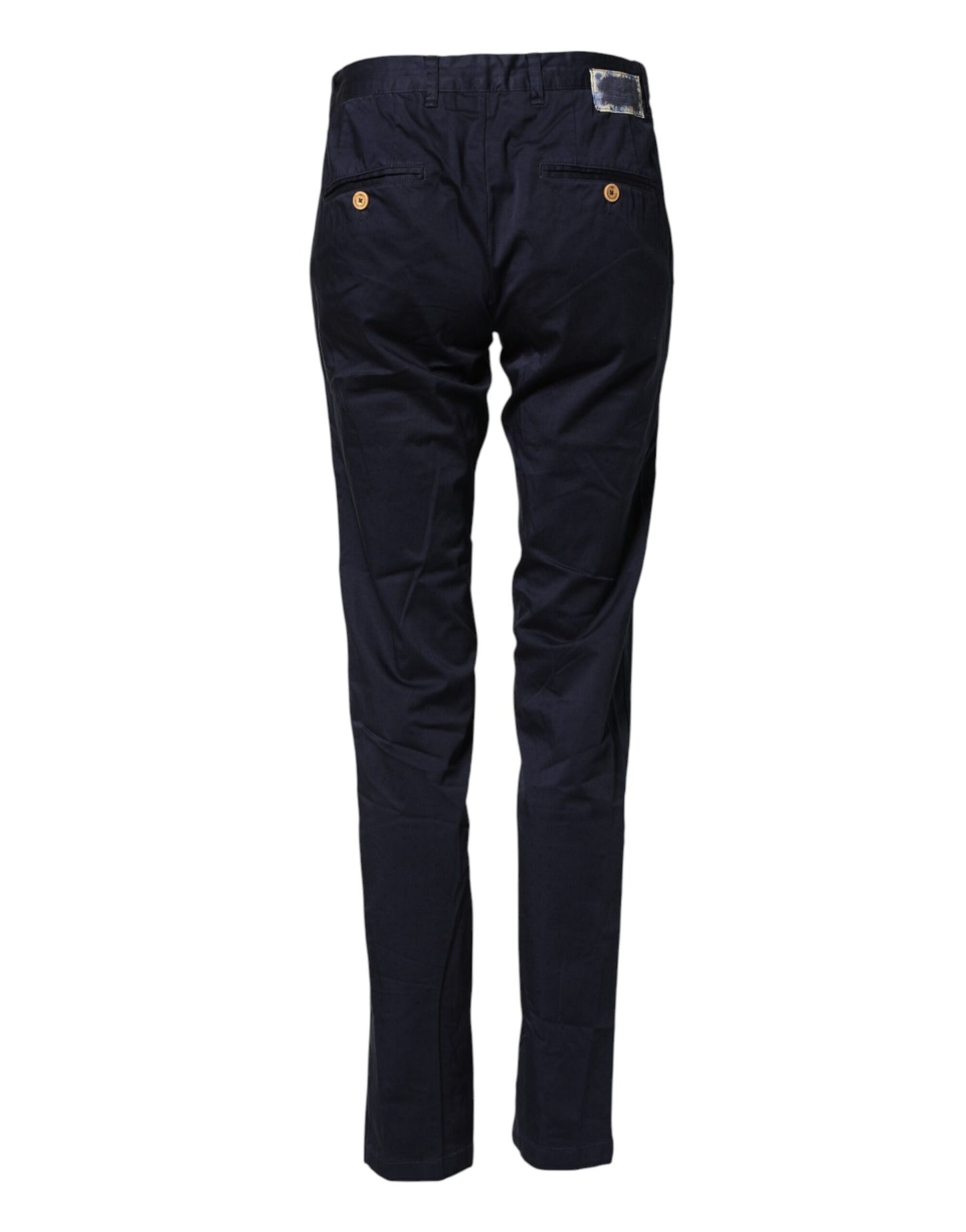 Domenico Tagliente Dark Blue Cotton Skinny Men Trouser Pants