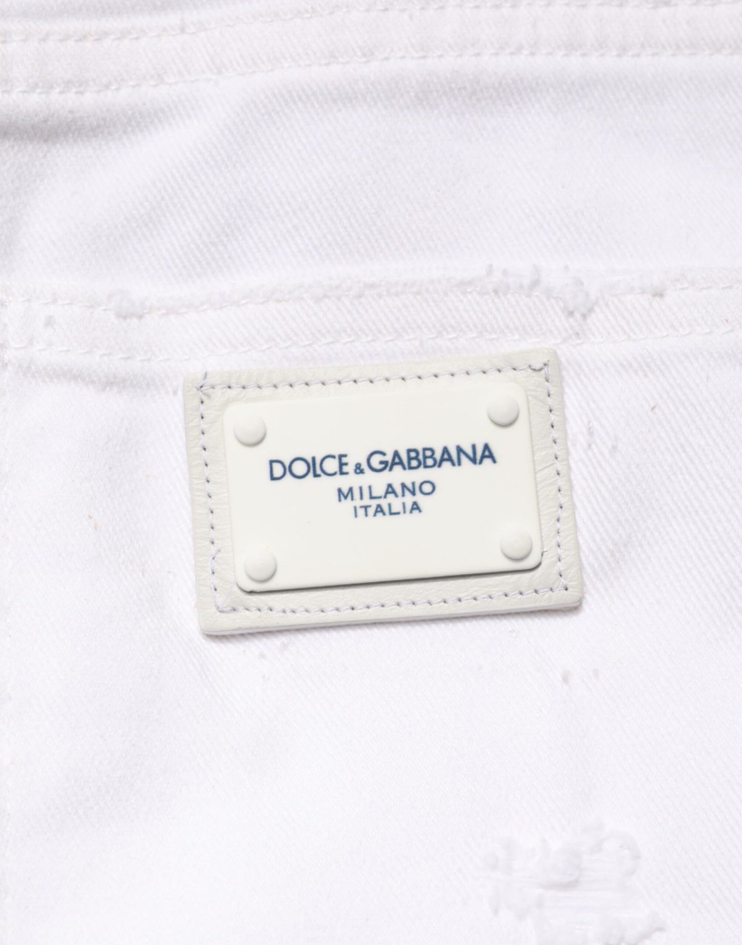 Dolce & Gabbana White Distressed Boyfriend Denim Jeans