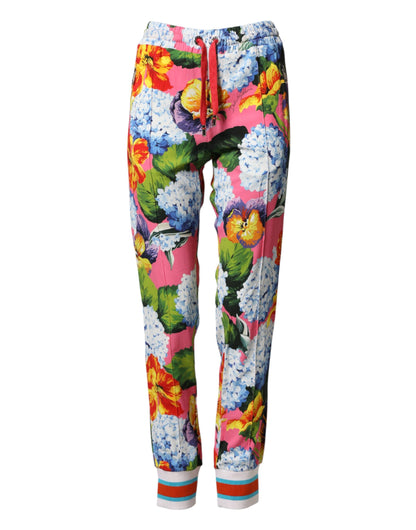 Dolce & Gabbana Multicolor Floral Mid Waist Jogger Pants