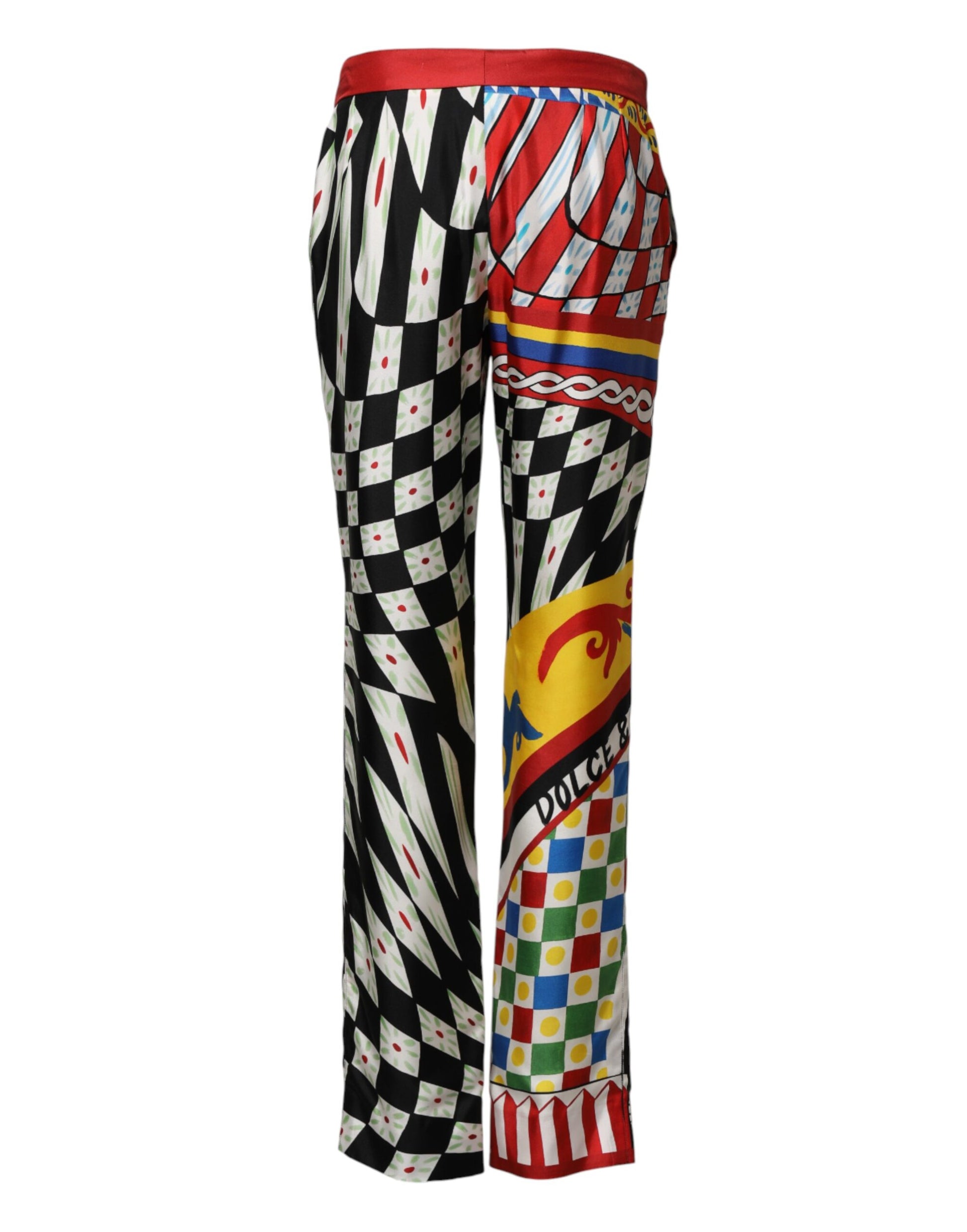 Dolce & Gabbana Multicolor Carretto Pattern Straight Pants