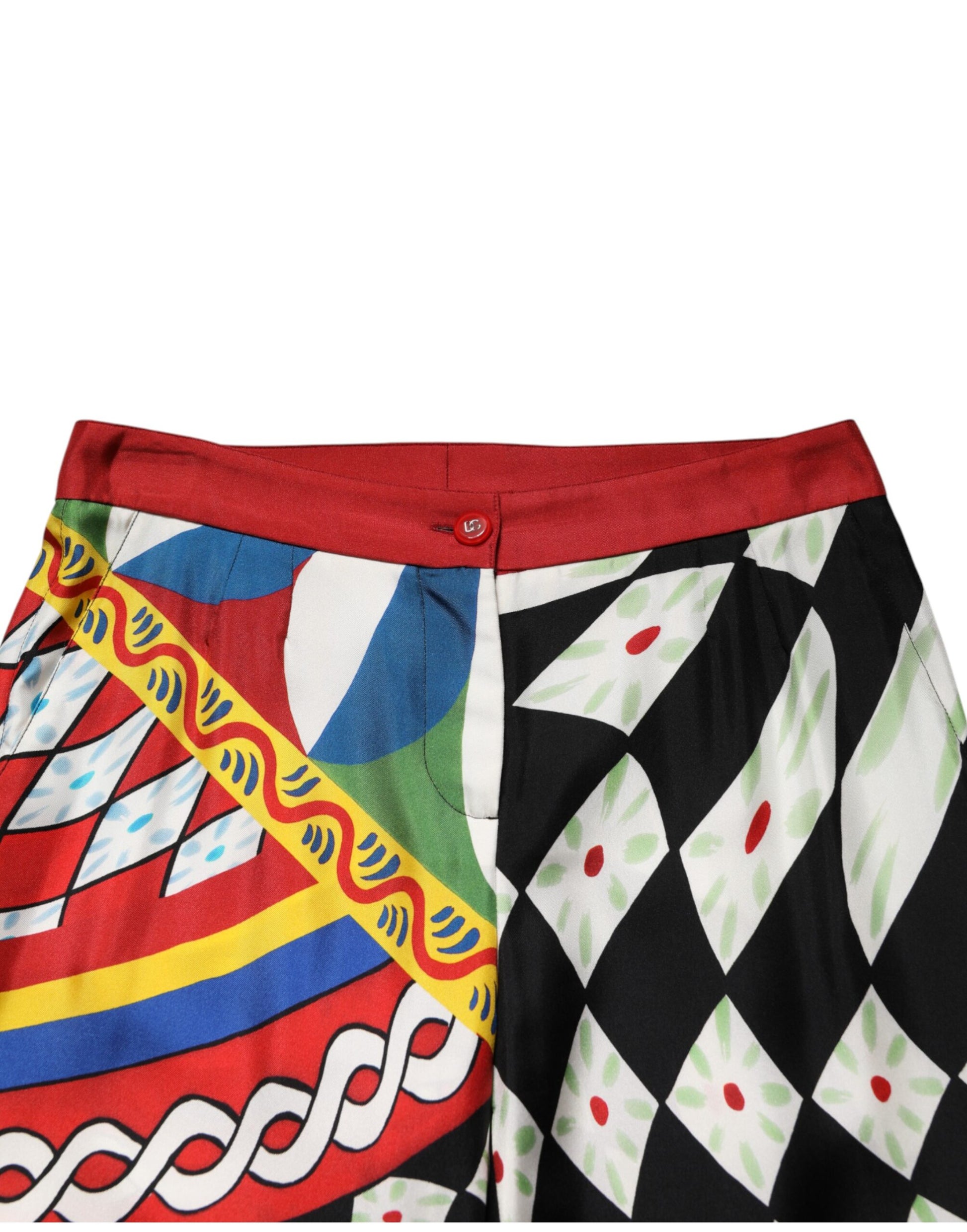 Dolce & Gabbana Multicolor Carretto Pattern Straight Pants
