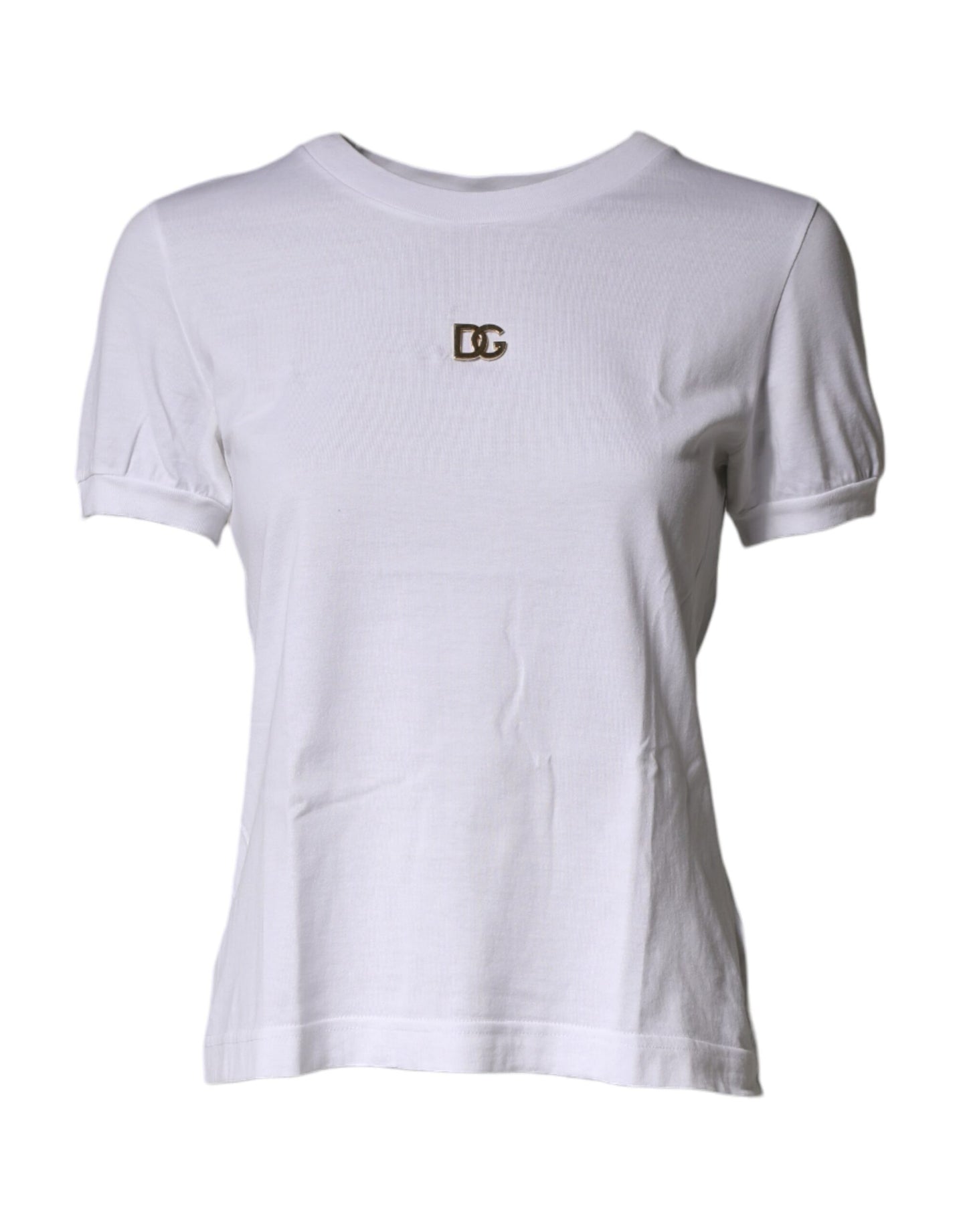 Dolce & Gabbana White DG Logo Crew Neck Short Sleeves  T-shirt