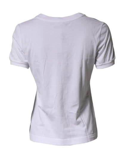 Dolce & Gabbana White DG Logo Crew Neck Short Sleeves  T-shirt