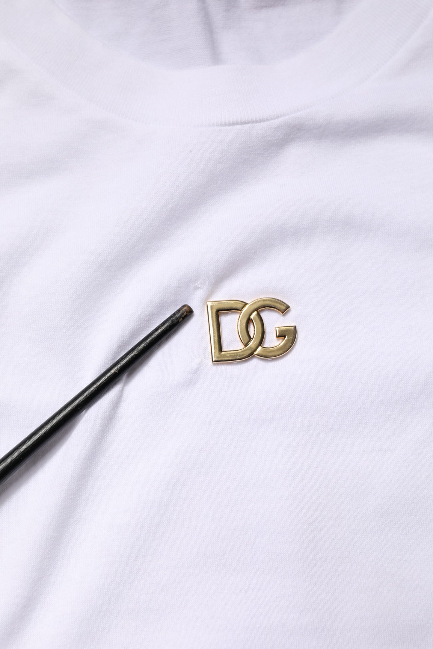 Dolce & Gabbana White DG Logo Crew Neck Short Sleeves  T-shirt