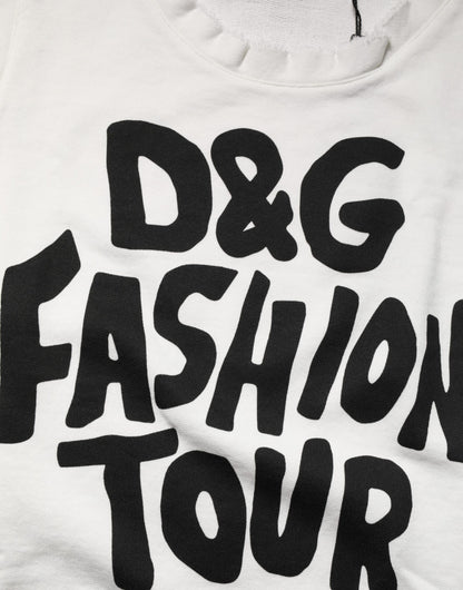 Dolce & Gabbana White Graphic Crew Neck Sleeveless Tank T-shirt