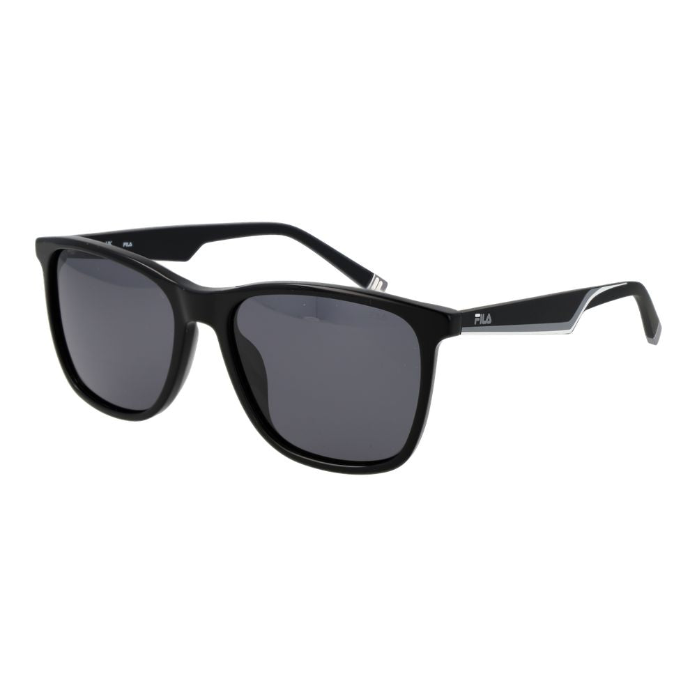 Fila Men’s Sunglasses – Black Full-Rim Frame, Grey Polarized Lenses