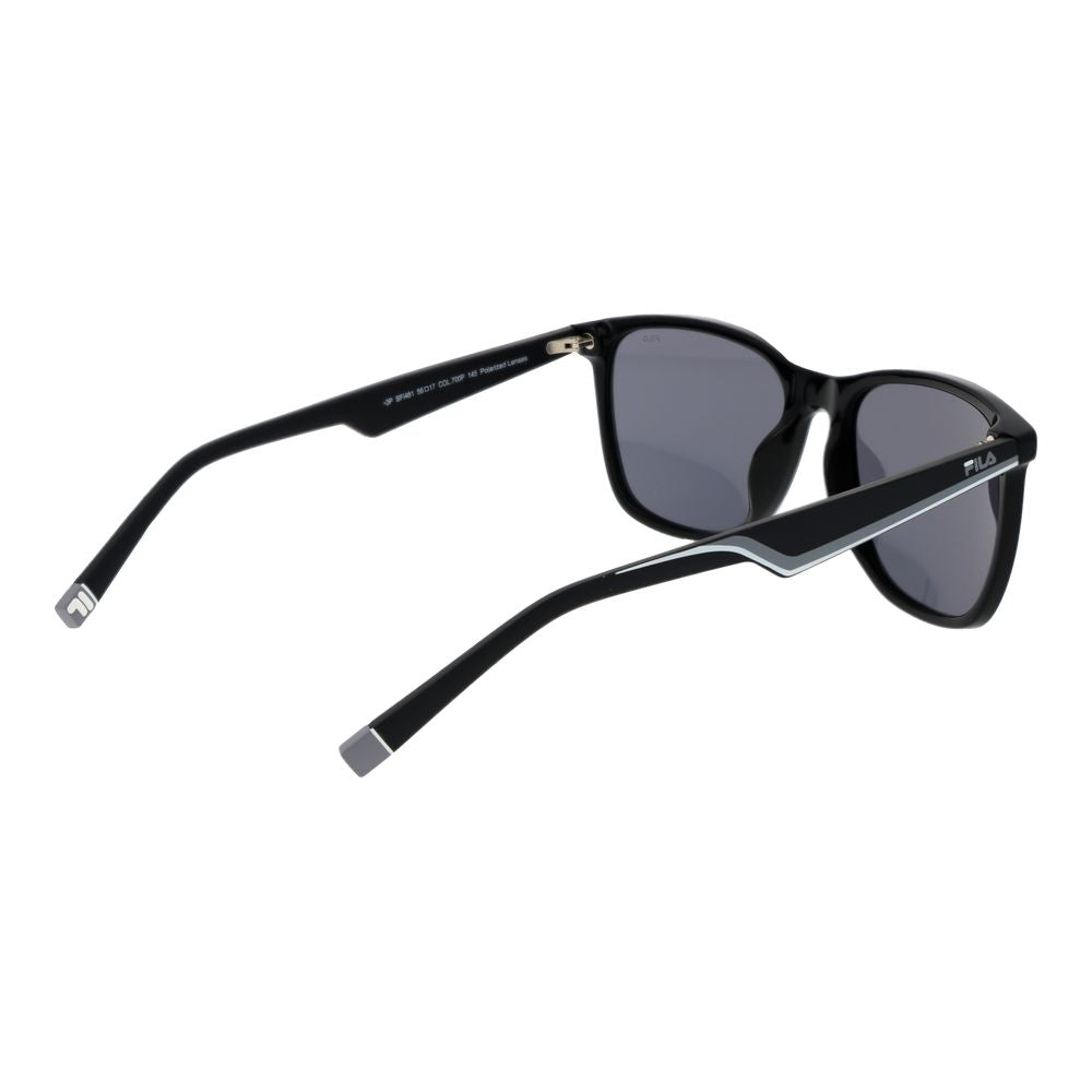 Fila Men’s Sunglasses – Black Full-Rim Frame, Grey Polarized Lenses