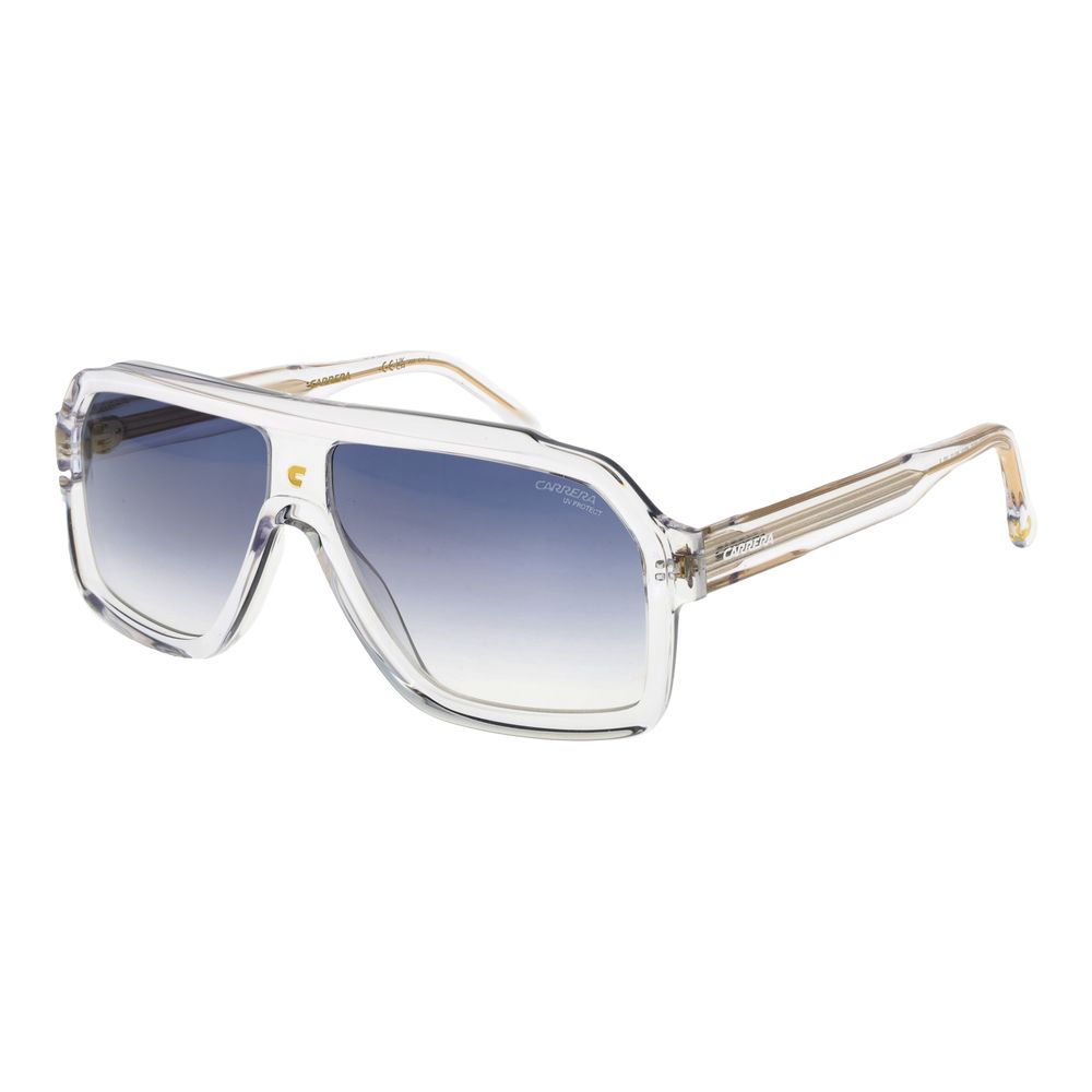 Carrera Men’s Sunglasses – Transparent Aviator Frame, Blue Mirrored Lenses