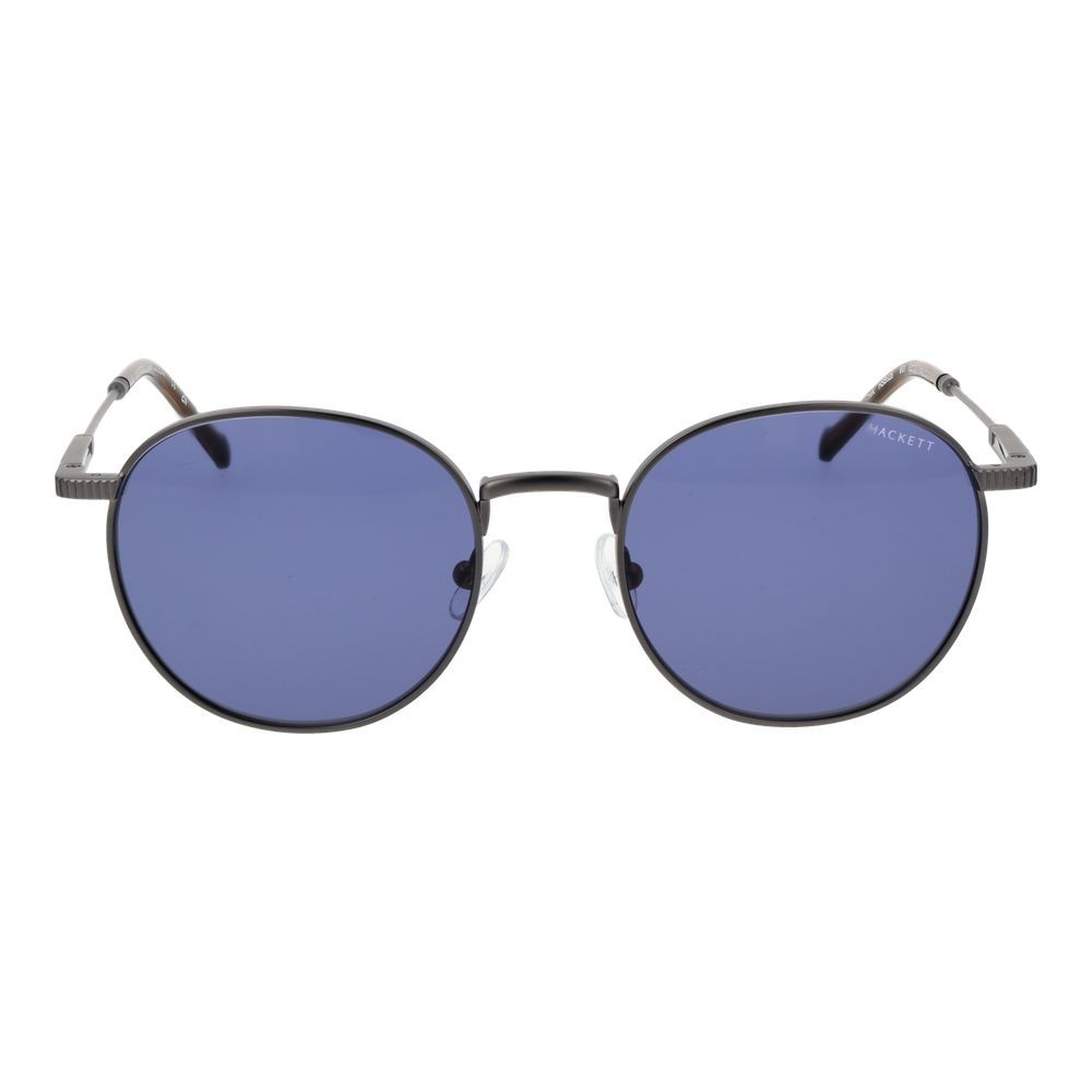 Hackett Men's Sunglasses – Gunmetal Round Frame, Blue Lenses