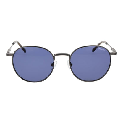 Hackett Men's Sunglasses – Gunmetal Round Frame, Blue Lenses