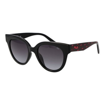 Fila Women’s Sunglasses – Black Cat Eye Frame, Grey Gradient Lenses