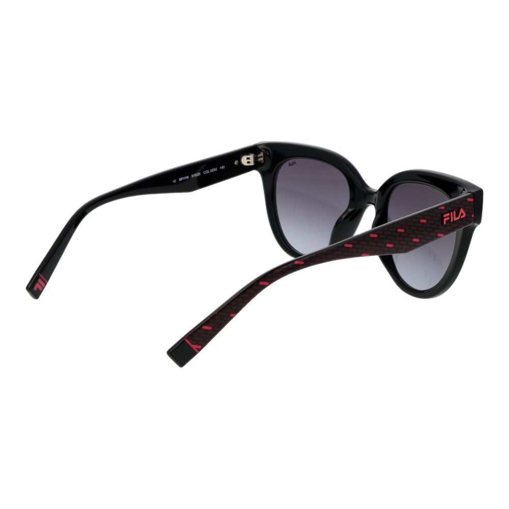 Fila Women’s Sunglasses – Black Cat Eye Frame, Grey Gradient Lenses