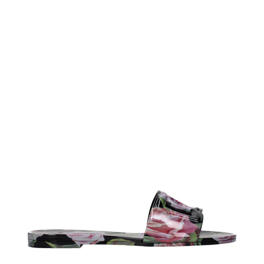 Dolce & Gabbana Rose Rubber Slide Sandals