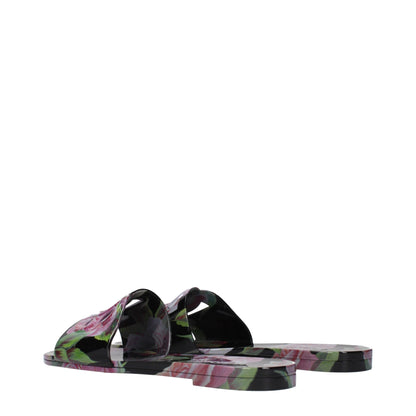 Dolce & Gabbana Rose Rubber Slide Sandals