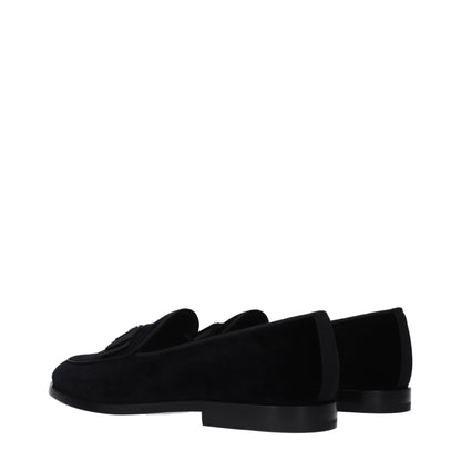 Dolce & Gabbana Black Velvet Slip-On Loafers