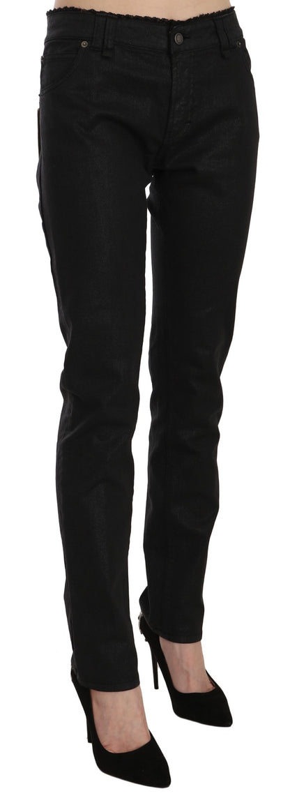 John Galliano Black Mid Waist Skinny Cotton Casual Denim Jeans
