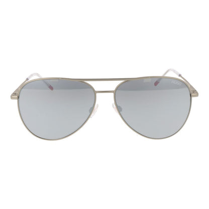 Hugo Boss Men’s Sunglasses – Silver Aviator Frame, Grey Mirrored Lenses