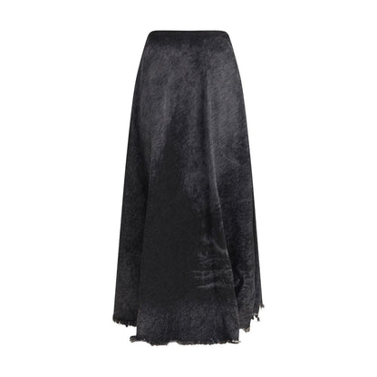 Diesel Black Cotton Long Skirt - Hannie Flared Design