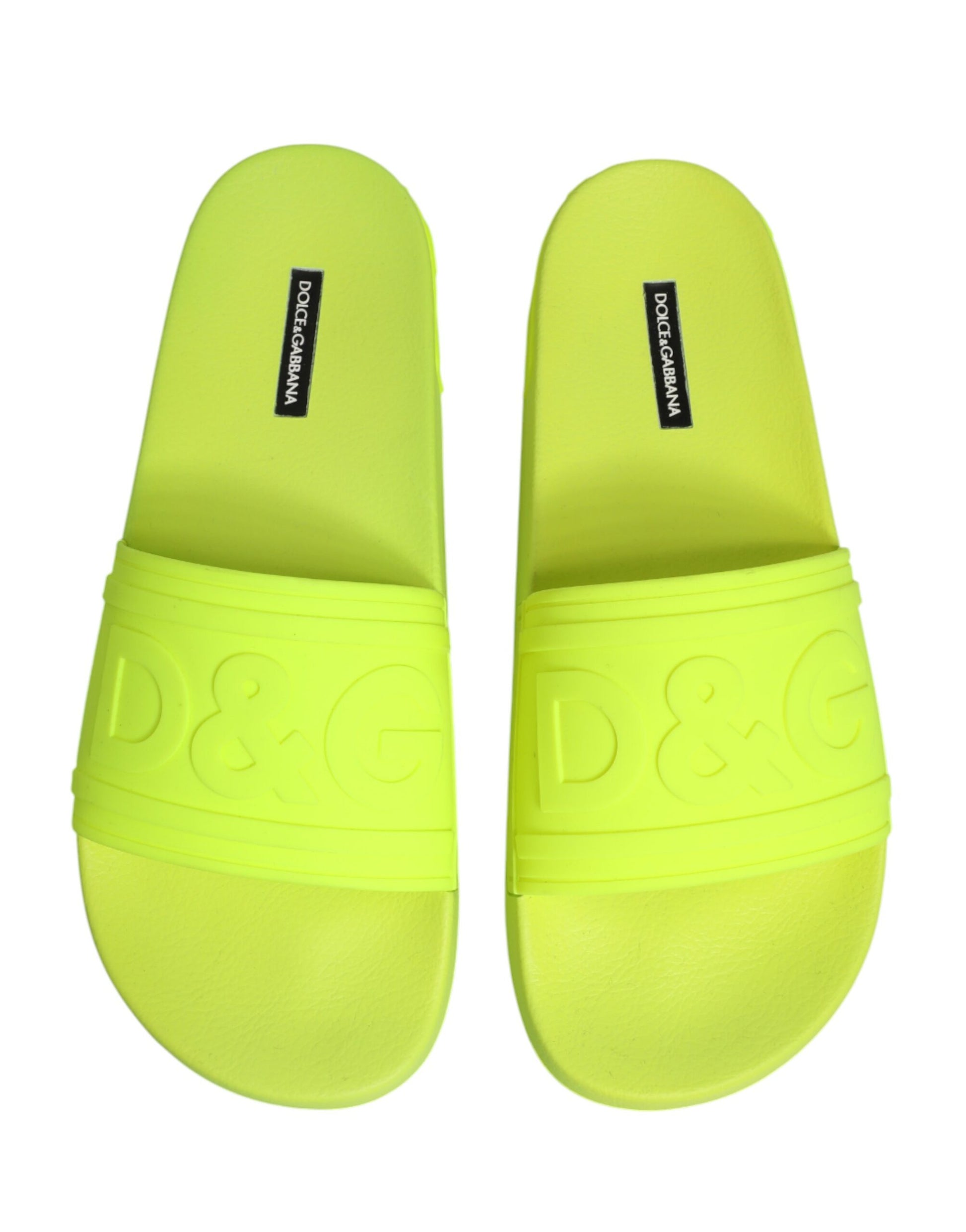 Dolce & Gabbana Green Rubber Slides – Luxe Beachwear Sandals
