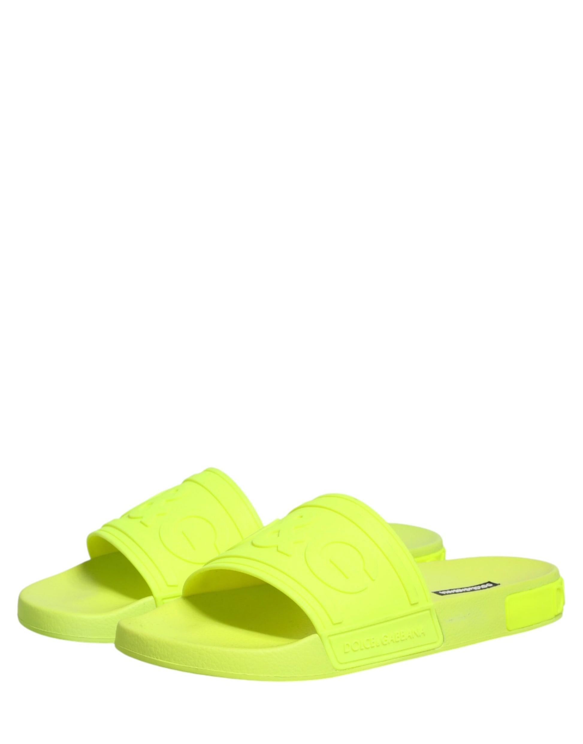 Dolce & Gabbana Green Rubber Slides – Luxe Beachwear Sandals
