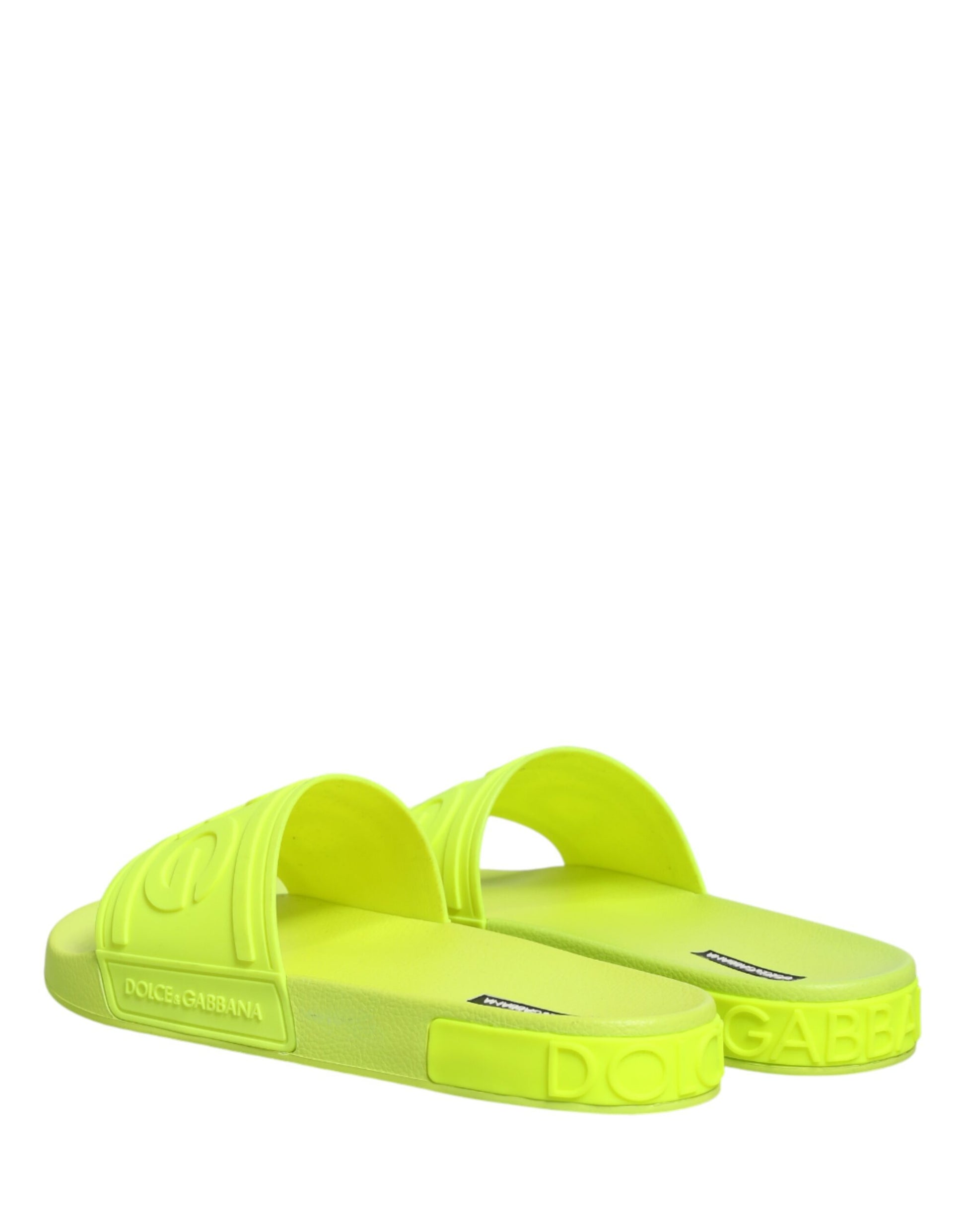Dolce & Gabbana Green Rubber Slides – Luxe Beachwear Sandals