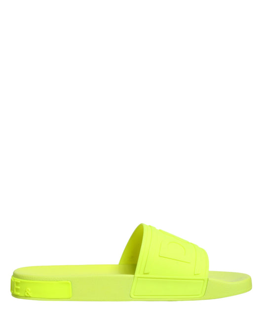 Dolce & Gabbana Green Rubber Slides – Luxe Beachwear Sandals