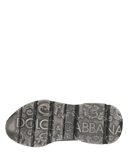Dolce & Gabbana White Silver Daymaster Low Top Sneakers Shoes