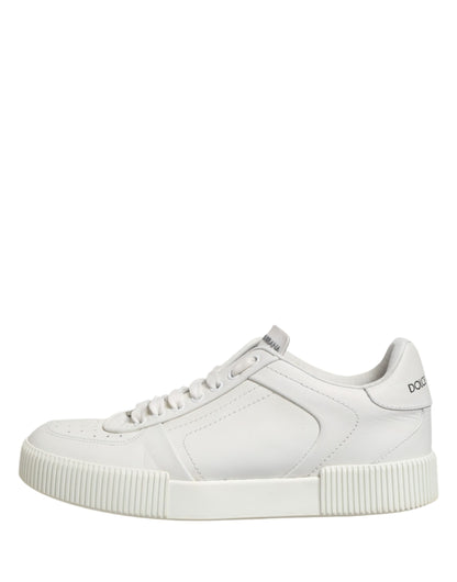 Dolce & Gabbana White MIAMI Calf Low Top Men Sneakers  Shoes