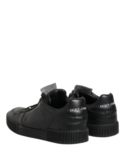 Dolce & Gabbana Black MIAMI Calf Low Top Men Sneakers  Shoes