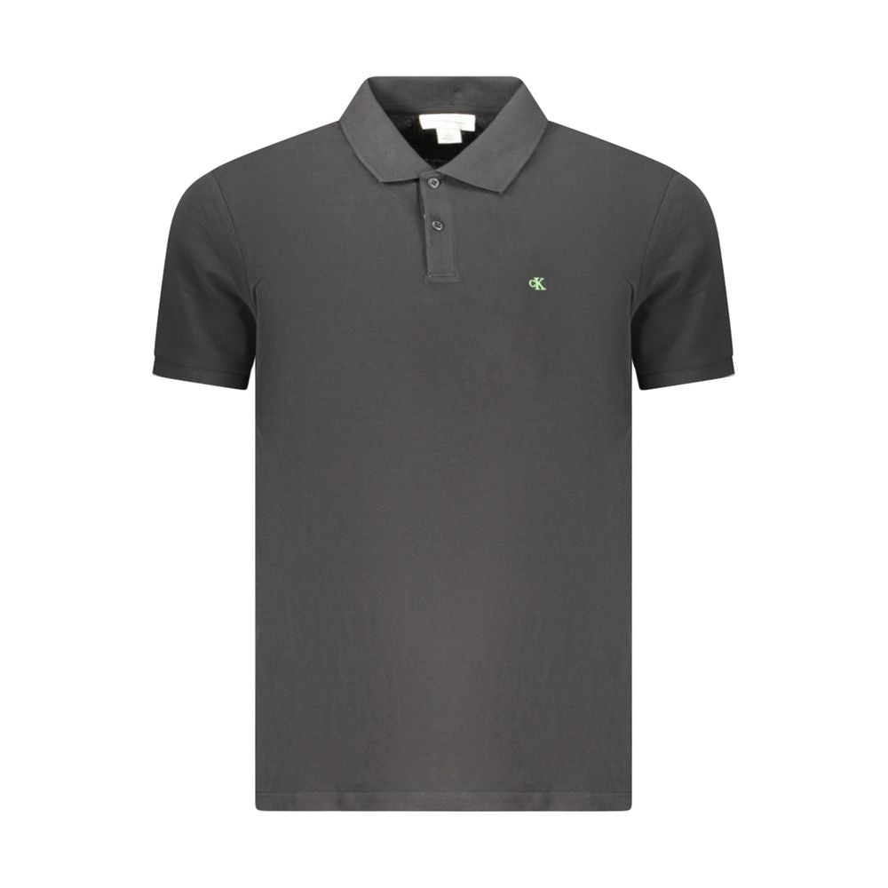 Calvin Klein Black Cotton Polo Shirt - Classic Fit