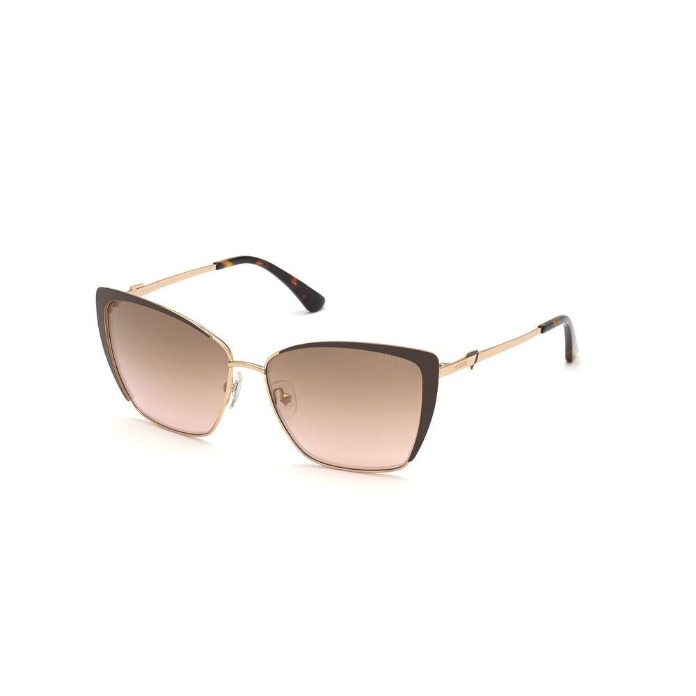 Guess Women’s Sunglasses – Brown Metal Frame, Mirror Lenses
