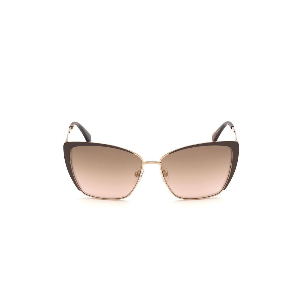 Guess Women’s Sunglasses – Brown Metal Frame, Mirror Lenses