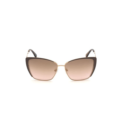 Guess Women’s Sunglasses – Brown Metal Frame, Mirror Lenses