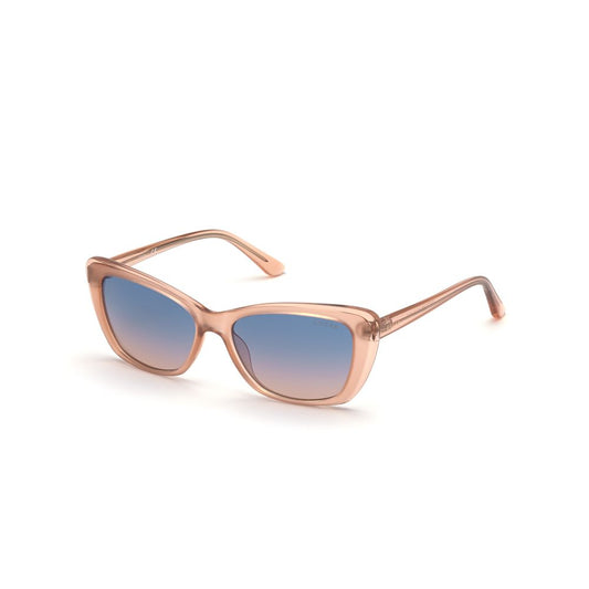 Guess Women’s Sunglasses – Pink Full-Rim Frame, Blue Gradient Lenses